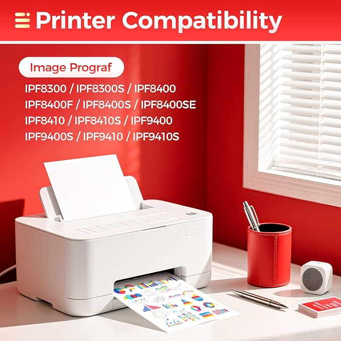 PFI-706 Pigment Ink Tank 12-Pack 700ml Ink Cartridges Compatible with Canon ImagePROGRAF iPF8300 iPF8300S iPF8400F iPF8400S iPF8400SE iPF9400 iPF9400S iPF8400 iPF8410 iPF9410 iPF8410S iPF9410S Printer