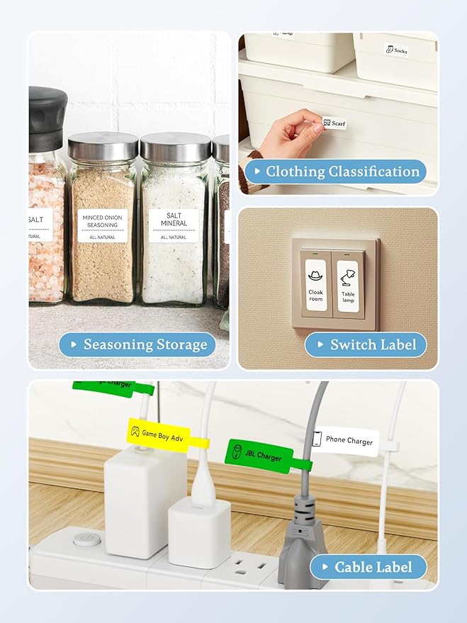 NIIMBOT B1 Label Maker Machine with Tape, 2 Inch Portable Label Printer, Bluetooth Thermal Label Printer with Multiple Templates for Small Business,Office,Home,School (Blue, 1 Printer+1 Roll Label)