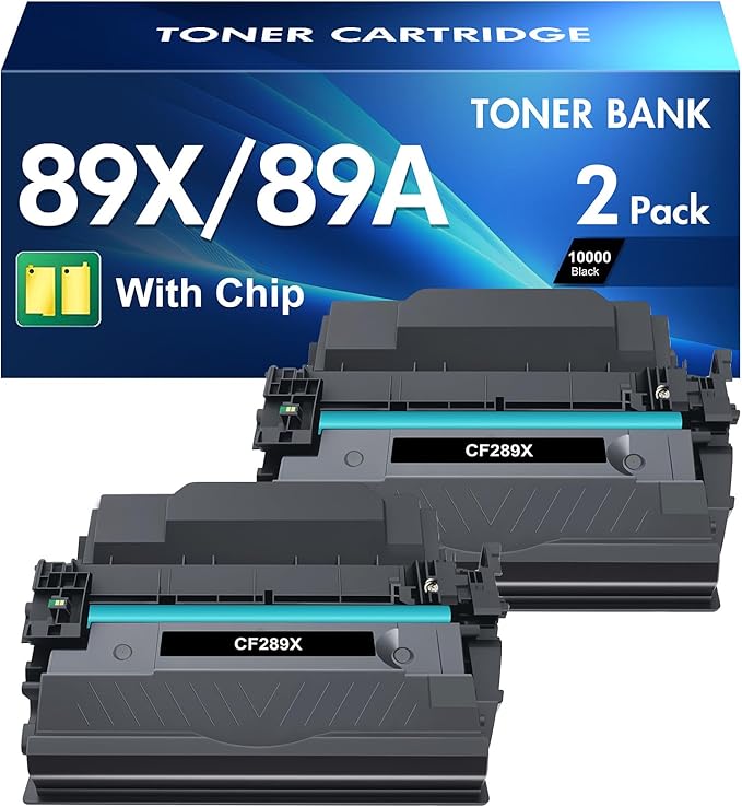 89X 89A Black Toner Cartridge CF289X CF289A Compatible Replacement for HP 89X 89A Toner Cartridge for Laserjet Enterprise M507n M507dn M507x MFP M528dn M528f M528c M507 M528 Series Printer (2-Pack)