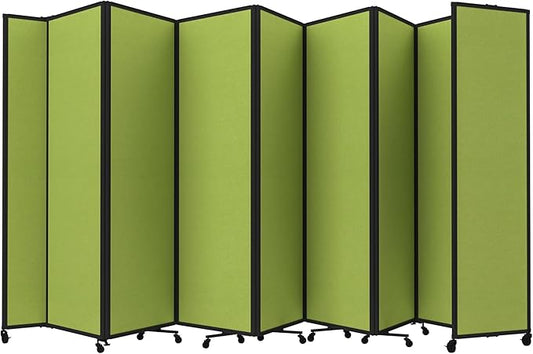Versare Room Divider 360 Portable Wall Partition | Folding Panels | Large Freestanding Divider | Locking Wheels | Temporary Room Separator