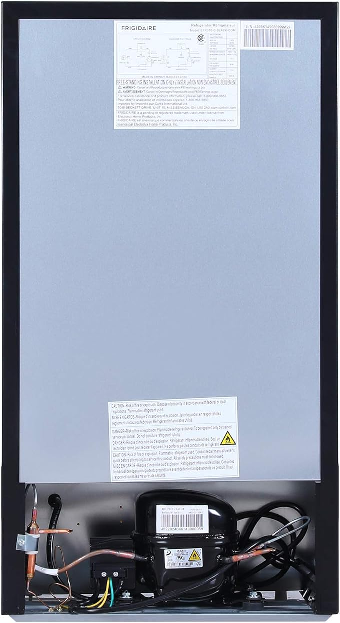 RCA RFR321-B-Black-COM RFR321 Single Mini Refrigerator-Freezer Compartment-Adjustable Thermostat Control-Reversible Doors-Ideal for Dorm, Office, RV, Garage, Apartment-Black Cubic Feet, 3.2 CU.FT