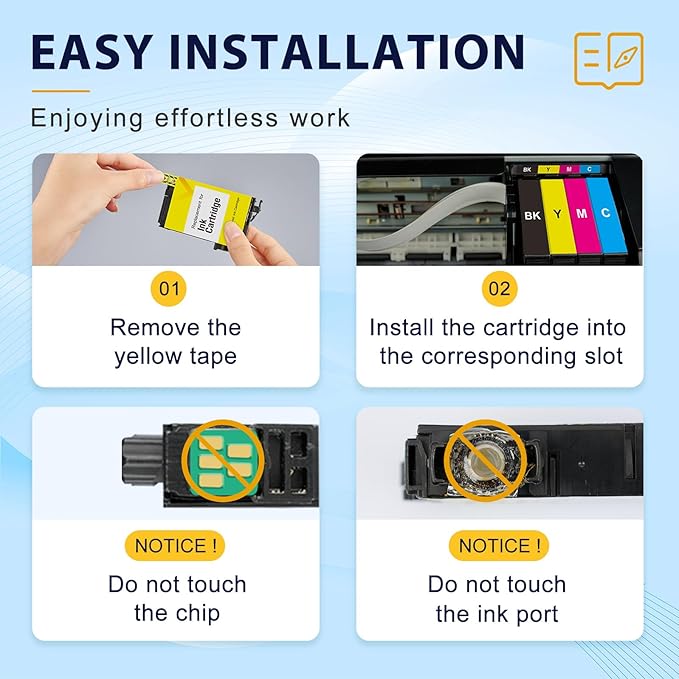 myCartridge 812XL Ink Cartridge Combo Pack Remanufactured for Epson 812 Ink Cartridges for Epson WF-7840 Ink Cartridges for Workforce Pro WF-7820 WF-7840 EC-C7000 Printer,4 Pack(BK/C/M/Y)