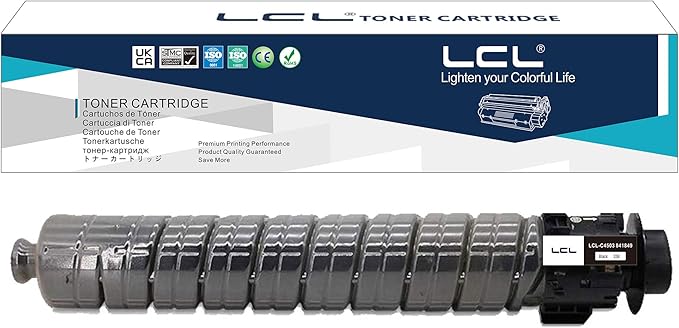 LCL Compatible Toner Replacement for Ricoh MP C4503 C4504 C4504ex C5503 C5504 C6003 C6004 C6004ex Printer (1-Pack Black) - High Capacity: 33,000 Pages at 5% Coverage (Letter /A4) - LCL