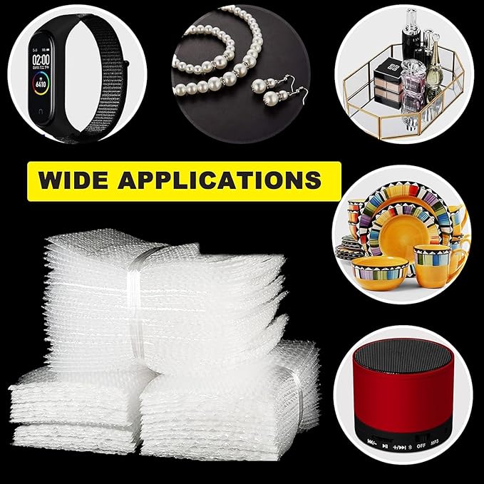 50Pcs Clear Bubble Out Bags, 10”x14” Bubble Pouches Bags for Shipping, Double Wall Bubble Cushioning Wrap Bags for Moving Packaging Storage Fragile China Dishes Electronic Item-Large Bubble Pouches