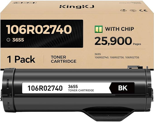 WorkCentre 3655 Black Extra High Capacity Toner Cartridge 106R02740 1-Pack Replacement for Xerox 106R02740 106R02736 106R02738 Toner Compatible with Xerox WorkCentre 3655 Laser Printer Ink All-in-One