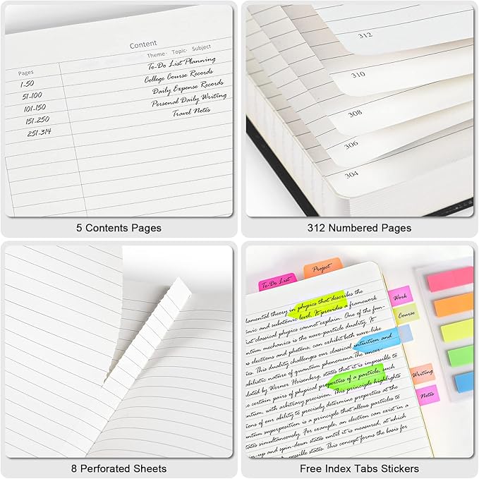 Lined Notebook Journal for Women Men, 312 Numbered Pages B5 Thick Leather Journals for Writing, Daily Diary Journal for Work School, Hardcover College Ruled Notebook, Butterfly Flower Notebook, Yellow