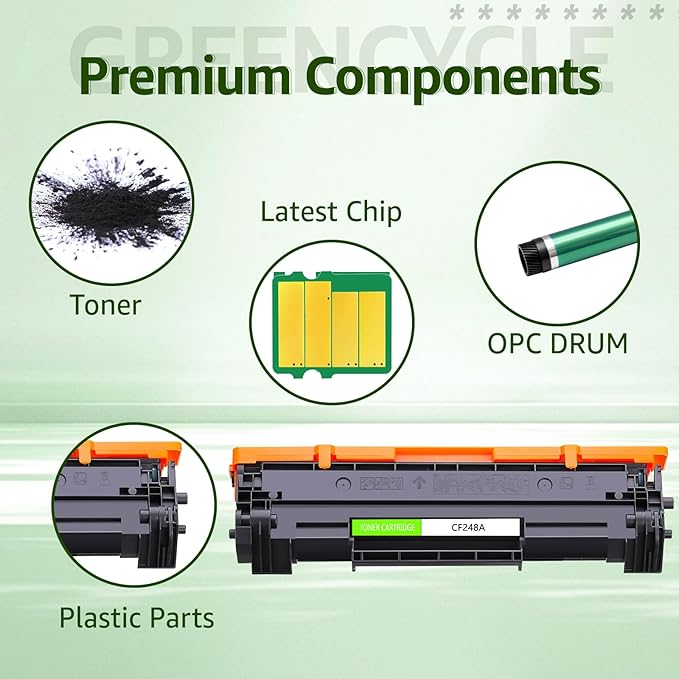 greencycle Compatible 48A Toner Cartridge Replacement for HP 48A CF248A Toner Cartridge for Pro M15w M15a M16w M16a MFP M28w M28a M29w M29a M30w M31w Printer (4 Black)