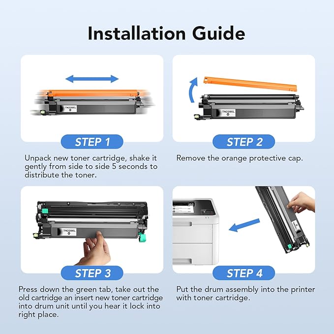 Compatible TN229XL Black Toner Cartridges Replacement for Brother TN229XL Toner Cartridges TN229XL Black use with MFC-L3780CDW HL-L3280CDW mfc-l3720cdw HL-L3220CDW HL-L3300CDW HL-L3295CDW 2BK