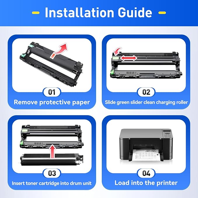 DR221CL DR-221CL Drum Unit Set 4 Pack High Yield Replacement for Brother Color DCP-9020CDN HL-3140CW HL-3150CDW HL-3170CDW HL-3180CDW MFC-9130CW MFC-9330CDW MFC-9340CDW HL-3180CDW Printer Black Color