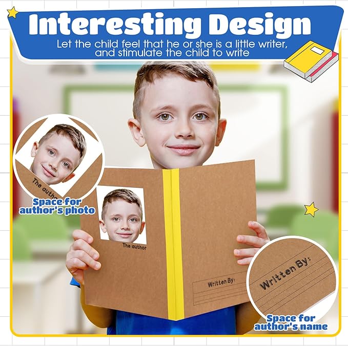 Henoyso 5 Pcs Primary Composition Notebook 9 3/4 x 7 1/2 Inch Kids Journal, Back to School Supplies, K-2 Primary Writing Notebook for Kids Student Draw and Write Story Journal (Bright Color)