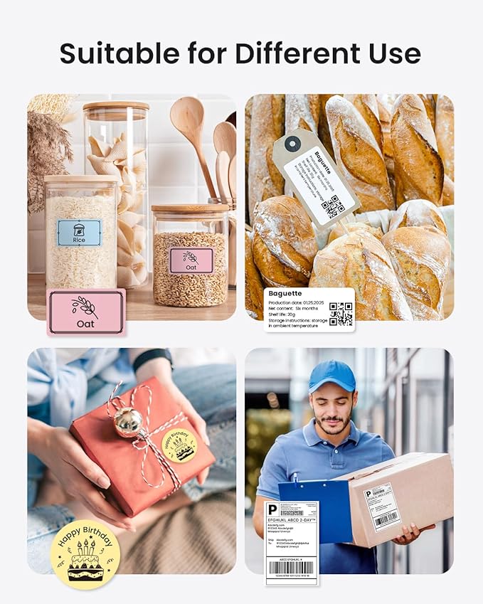 POLONO Bluetooth Thermal Shipping Label Printer, Wireless 4x6 Shipping Label Printer for Small Business, Support iOS, Android, Windows and Mac, Compatible with Amazon, Ebay, Shopify, Etsy, USPS(Black)