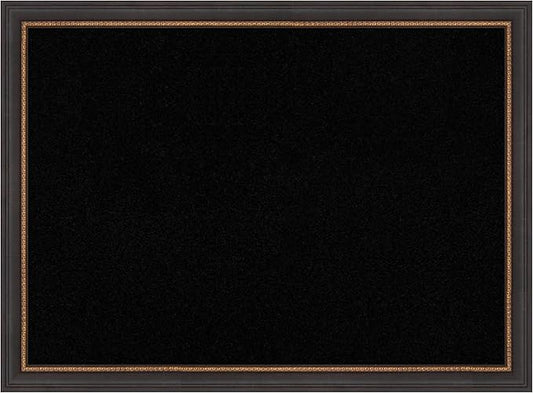 Amanti Art Black Cork Board for Wall, 23x31 Vision Board with Black Wood Frame, Medium Corkboard Office Decor for Home Organization, Traditional Corkboard Pinboard to Display Items for Home