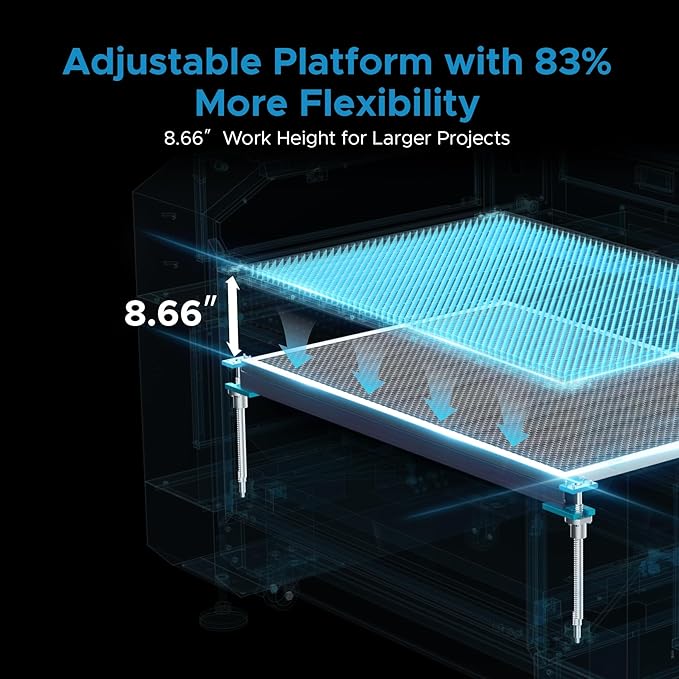 OMTech Pronto 150W CO2 Laser Engraver & Cutter with LightBurn – 63"x40" Workspace, 1,000mm/s Speed, Autofocus, 2-Way Pass, Air Assist, for Wood, Acrylic & More