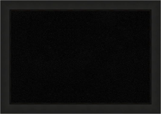 Amanti Art Black Cork Board for Wall, 19x27 Vision Board with Black Wood Frame, Medium Corkboard Office Decor for Home Organization, Casual Corkboard Pinboard to Display Items for Home Organization