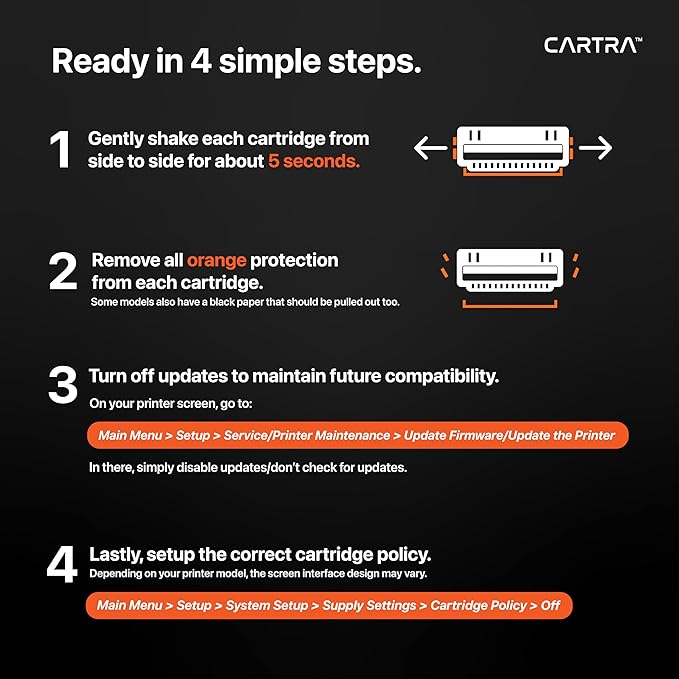 CARTRA 206A W2110A Black Toner Cartridge for HP MFP M283cdw Printer, Color Laserjet Pro M283fdw, M283fdn M283, M255dw, M255nw M255, M282nw M282 Series, 206X W2110X