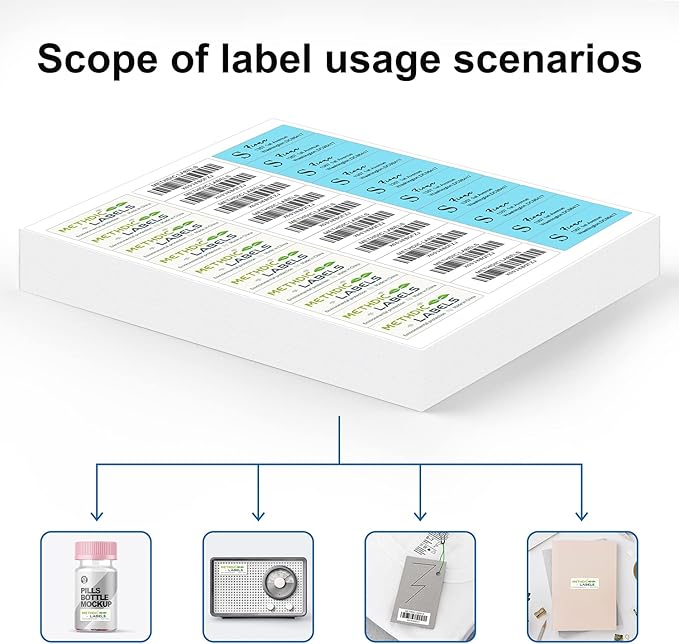Methdic Address Labels 1" x 2-5/8" 3000 Labels Sticker Paper for Laser/Ink Jet Printer Mailing Labels 8.5"×11" White 30 per Sheet