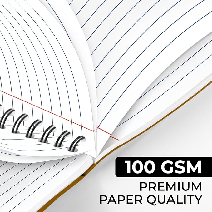 48 Pack Kraft Spiral Notebook, A5 College Ruled, 5.8 x 8.3, 120 Pages (60 Sheets), 100 GSM Thick Paper, Hardcover Planner Notebooks, Travel Writing Journals, Bulk Home Office School Supplies