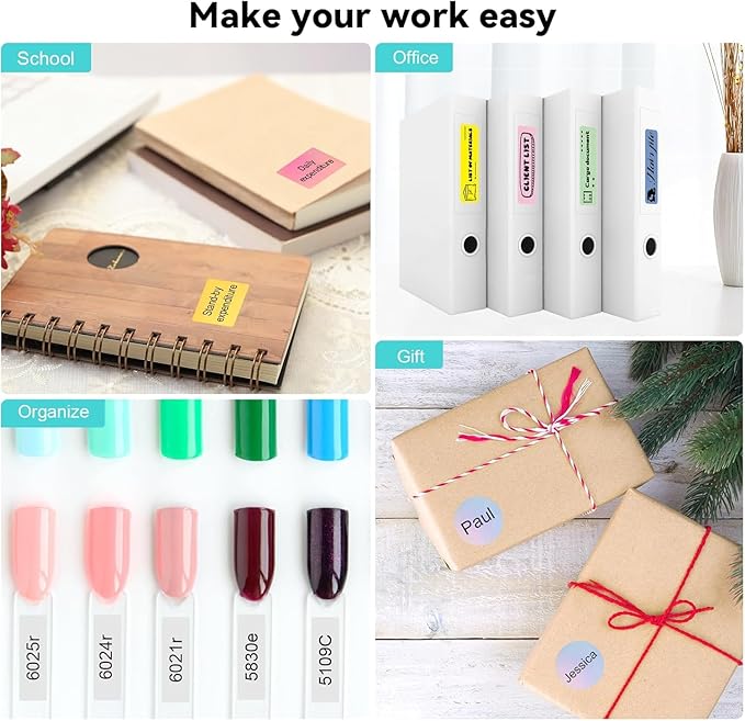 Upgraded Bluetooth Label Maker Machine - Portable Mini Thermal Sticker Printer Supports 14 Different Label Sizes with 300 DPI Inkless Tech Suitable for Home,Office,School Storage and Signage (Blue)