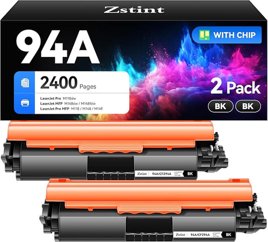 94A Black Toner Cartridge 2-Pack High Yield with Chip Replacement for HP 94A CF294A Cartridges Compatible for HP LaserJet Pro MFP M148dw M148fdw M118dw M149fdw M148 M118 M149 Series Printer All-in-One