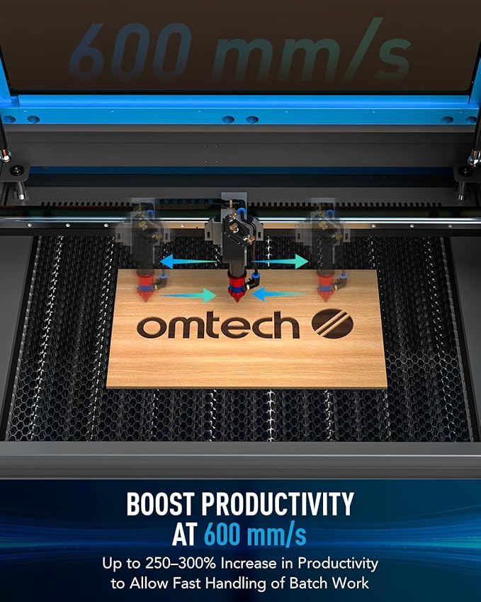 OMTech 90W CO2 Laser Engraver with LightBurn, 20x28 Inch Laser Engraving Cutting Machine with Autofocus Autolift 4 Way Pass Air Assist Water Pump, Commercial Laser Cutter for Wood Glass Acrylic More