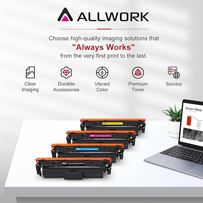 069H 069 High Capacity Toner Cartridge 4-Pack (with Chip) Compatible Replacement for Canon 069H Works for Canon Color ImageCLASS LBP674C MF750C Series MF753Cdw MF751Cdw LBP674Cdw Printer