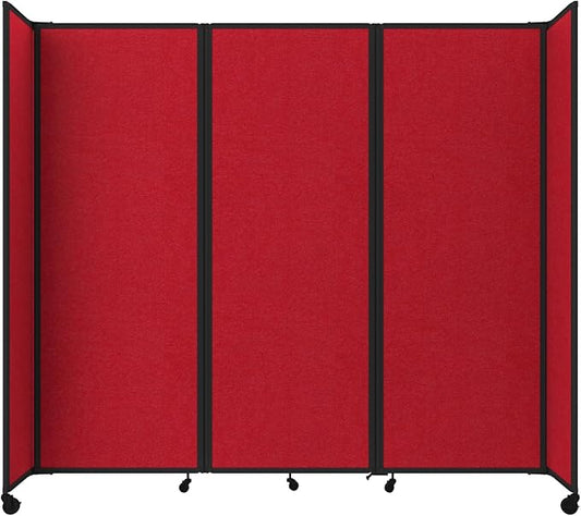 Versare Room Divider 360 Portable Wall Partition | Folding Panels | Large Freestanding Divider | Locking Wheels | Temporary Room Separator