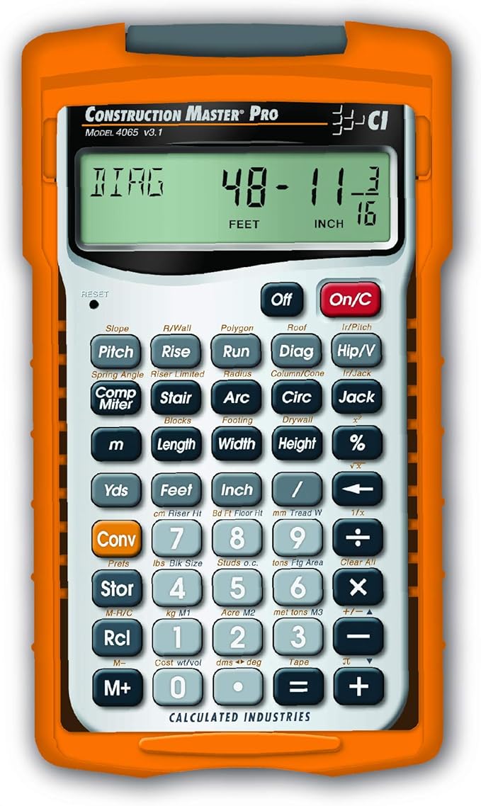 Calculated Industries 4065 Construction Master ProCalculator & 44080 Construction Master Pro-Desktop Advanced Construction Math Feet-Inch-Fraction Calculator with Trig Tool