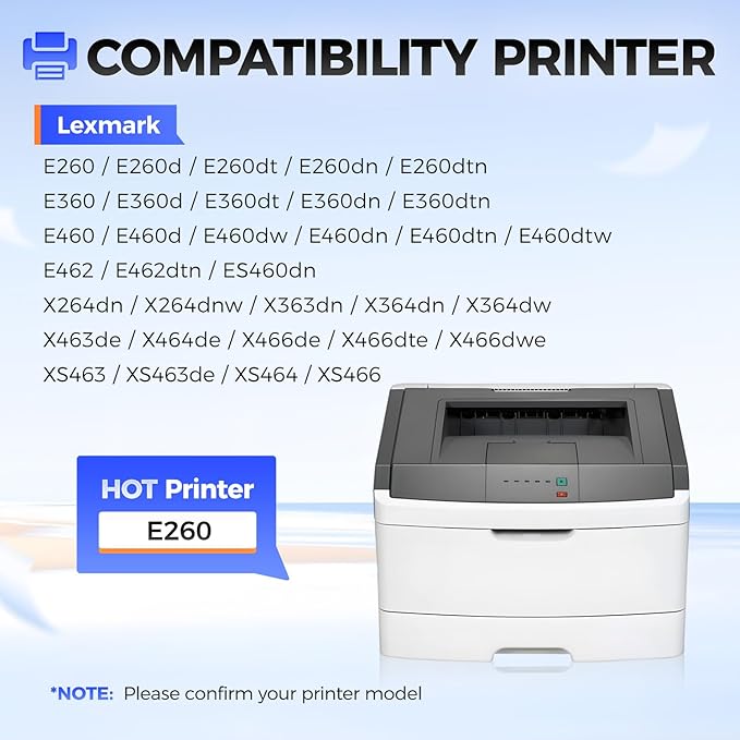 E260X22G Imaging Unit (Not Toner) High Yield Replacement for Lexmark E260X22G Drum Unit Compatible with E260 E360 E460 E462 E260d E260dn E260dt E260dtn E360d E360dn E460d E460dw E462dtn Laser Printer