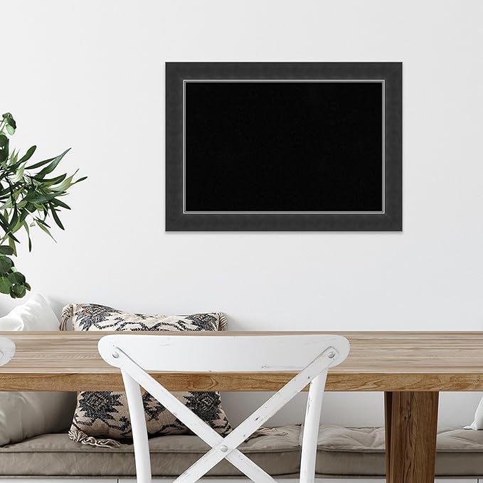 Amanti Art Black Cork Board for Wall, 15x21 Vision Board with Black Wood Frame, Small Corkboard Office Decor for Home Organization, Modern Corkboard Pinboard to Display Items for Home Organization in