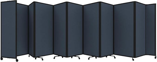 Versare Room Divider 360 Portable Wall Partition | Folding Panels | Large Freestanding Divider | Locking Wheels | Temporary Room Separator