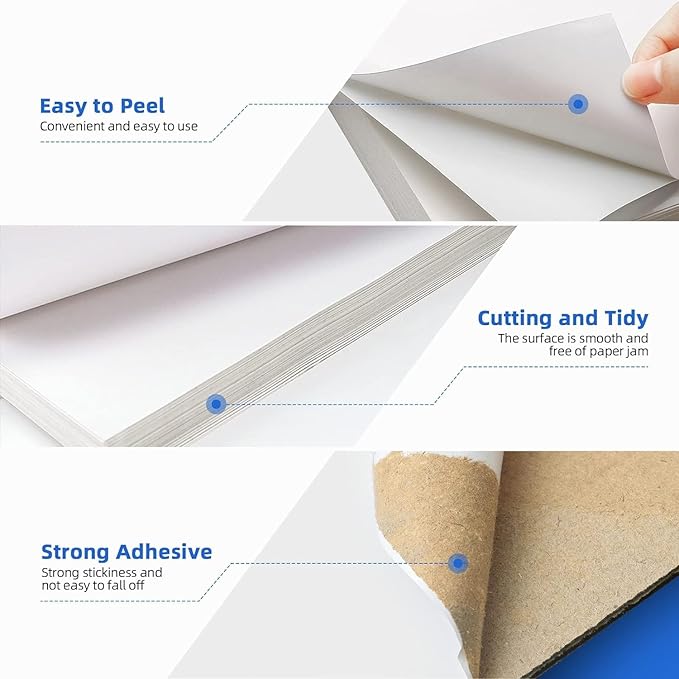 600 6 Per Sheet Label Address Labels 3-1/3" x 4" Self Adhesive Sheets Shipping Labels Easy Peel & Feed White Stickers for Laser & Inkjet Printers (100 Sheets, 600 Labels)