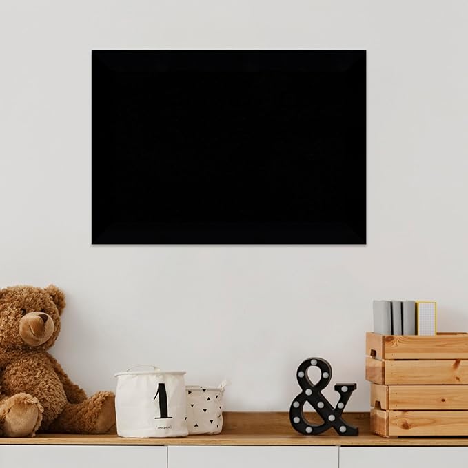 Amanti Art Black Cork Board for Wall, 15x21 Vision Board with Black Wood Frame, Small Corkboard Office Decor for Home Organization, Modern Corkboard Pinboard to Display Items for Home Organization in