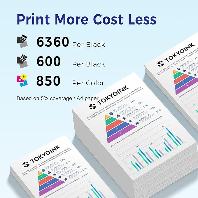 TOKYOINK Compatible Ink Cartridge Replacement for Canon PGI-280 XXL 280XXL PGBK for Pixma TR8620 TR8620a TR8520 TR7520 TS9120 TS8320 TS8220 TS6120 Printer 6 Pack PGBK/PB/Black/Cyan/Magenta/Yellow