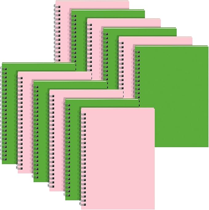 Yahenda Spiral Notebook Bulk A5 Journal Lined 8.3'' x 5.5'' Writing Composition Paper Small Notepad Subject Notebook for Students Office Business Back to School Supplies(Pink,Light Green,18 Pcs)