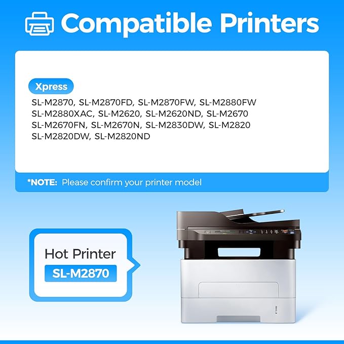 MLT-D115L 115L Toner Cartridge Black 2-Pack High-Yield Replacement for Samsung MLT-D115L D115L 115L Compatible with Samsung Xpress SL-M2870 SL-M2880FW SL-M2670FN SL-M2830DW SL-M2820 SL-M2820ND Printer