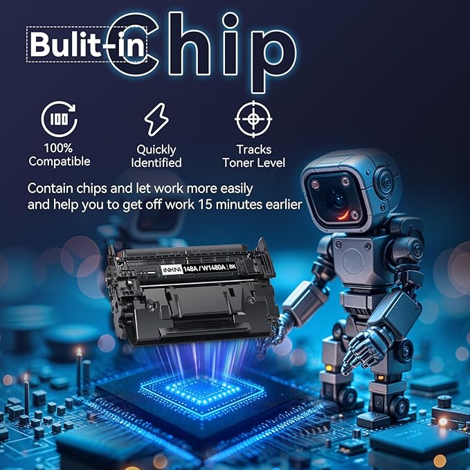 148A Toner Cartridge Black with Chip - Compatible Replacement for HP 148A 148X W1480A W1480X for HP Laserjet Pro MFP 4101fdw 4001dn 4001n 4101fdn 4001dw Printer High Yield for Office Work - 2 Pack