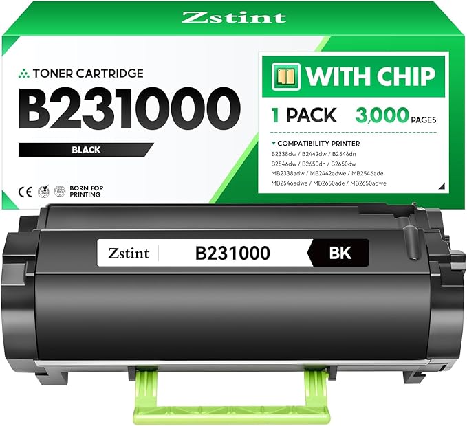 B231000 Toner Cartridge with chip High Yield Black Replacement for Lexmark B231000 Toner Compatible for Lexmark B2338 B2442 B2546 B2650 MB2338 MB2442 MB2546 MB2650 Laser Printer Ink dw dn adw adwe ade