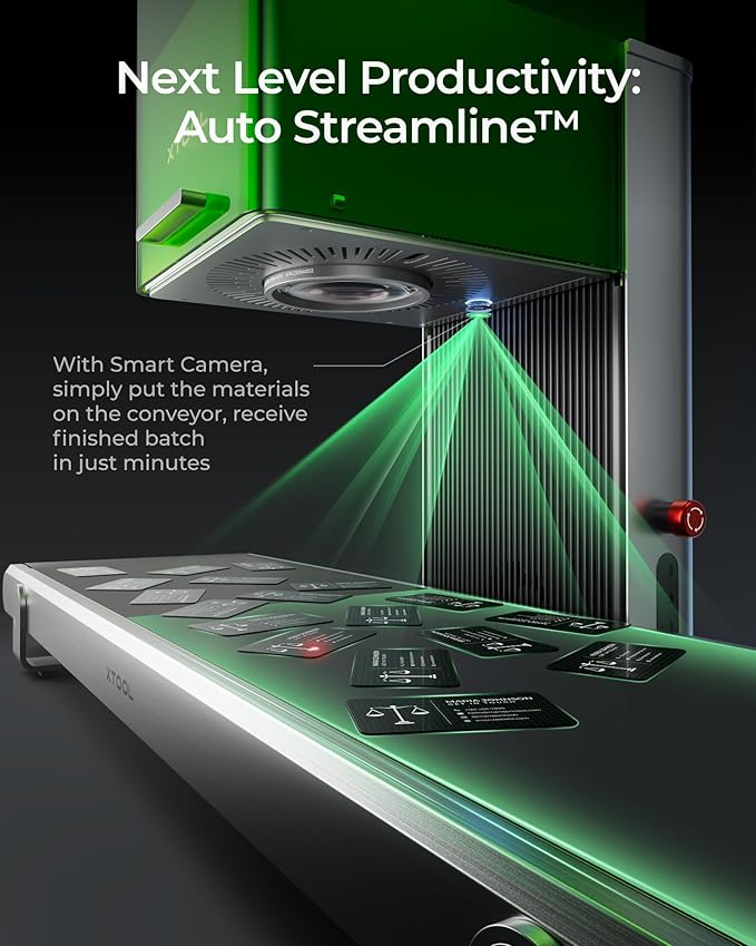 xTool F1 Ultra 20W Fiber & Diode Dual Laser Engraver, 10000mm/s Ultra Fast Laser Engraver and Cutter Machine for Jewelry, Metal, Wood, 16MP Smart Camera, Auto Streamline, 3D Engraving Machine