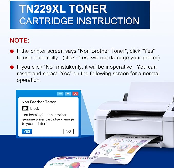 InkNI Compatible Toner Cartridges Replacement for Brother TN229XL TN229 XL TN-229XL Toner Cartridges for MFC-L3780CDW MFC-L3720CDW HL-L3280CDW HL-L3220CDW HL-L3300CDW Printer (TN-229XLBK/C/M/Y-5 Pack)