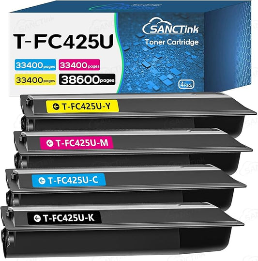 TFC425U T-FC425U T-FC425U-K T-FC425U-C T-FC425U-M T-FC425U-Y Toner Cartridge Compatible for Toshiba E-studio 2020AC 2520AC 2525AC 3025AC 3525ACG 4525AC 4525ACG 5525AC 5525ACG 6525AC 6525ACGV Printer