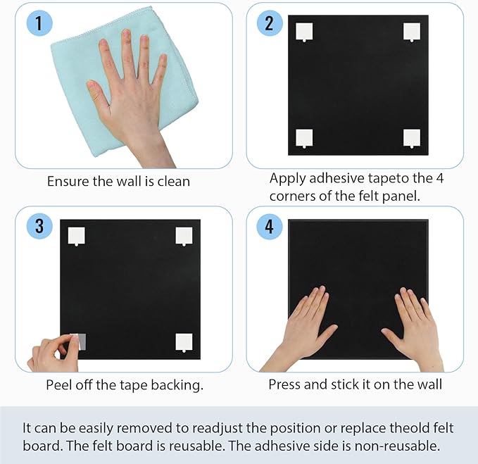 Smarpau Bulletin Board Large Cork Board for Walls 48"x36", 12 Pack Pin Board Felt Board with 35 Pushpins 50 Removable Security Stickers, Cork Boards for Office Home School Decor (Deel Grey)