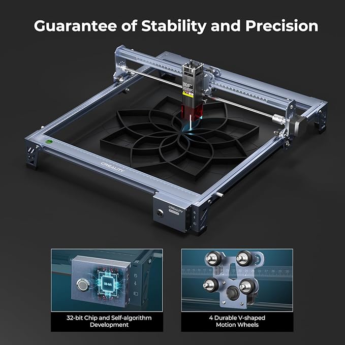 Creality Falcon 10W Laser Engraver Machine, 0.06mm High Precision Laser Engraving Machine 72W Laser Cutter and Engraver Machine for Wood Metal Acrylic Leather, 15.7"×16.3" Workspace