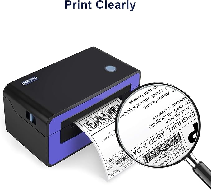 POLONO Genuine 4" x 6" Direct Thermal Shipping Label, Thermal Label (Pack of 500), Perforated Fanfold Labels Compatible with POLONO PL80E, PL70E, PL60 Label Printer, BPA & BPS Free, Commercial Grade