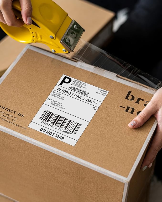 4x6 Thermal Shipping Labels for Thermal Printers - 500 Thermal Labels, Commercial Grade, Compatible with Multiple Thermal Shipping Label Printer, Ideal for E - Commerce & Logistics Business, White