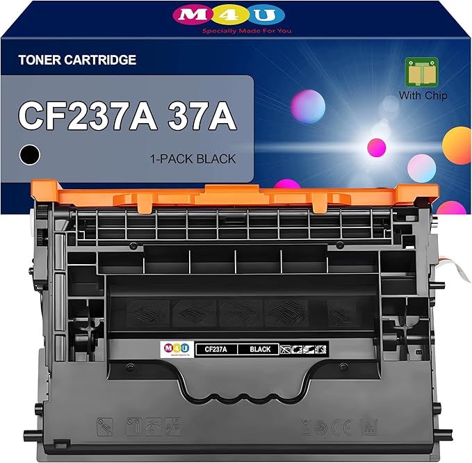 37A Toner Cartridges Black CF237A(with Chip) Compatible for 37A Toner Cartridges Work for Enterprise M607n M608dn M609 M608n M607dn M608x M609x MFP M632 M631 M631h M633fh Printer (Black, 1 Pack)