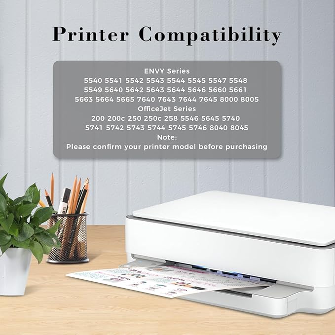 Printer Ink 62 XL 62XL Envy 7645 for 62 XL Black Ink Cartridge Ink 62 62XL Ink Cartridges Black HP62 HP62BK with ENVY 5540 5544 5545 5642 5660 5664 7640 7645, OfficeJet 200 250 258 5740 5745 5746 8040