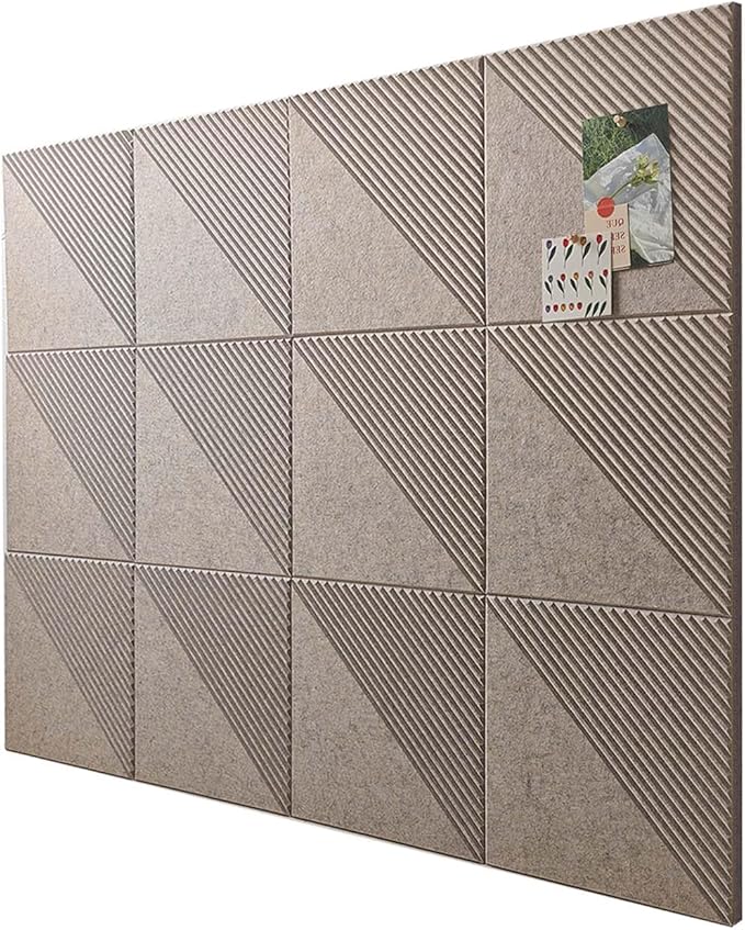 Large Cork Board for Walls 48"x 36", 12 Pack Felt Wall Tiles with Safe Removable Adhesive Tabs, Cork Board for Office,Pinboard Bulletin Board (Deep Camel, 48" x 36" 12 Pack)