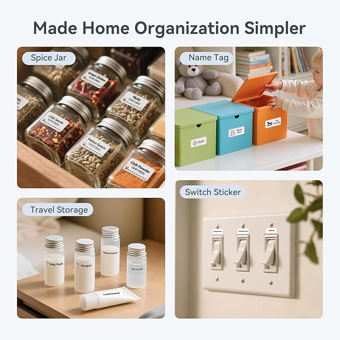 NIIMBOT D110 Upgraded Version Mini Label Maker Machine with Tape, Portable Bluetooth Thermal Printer, Sticker Labeler with Multiple Templates for Office Organization Home Kitchen School, Green