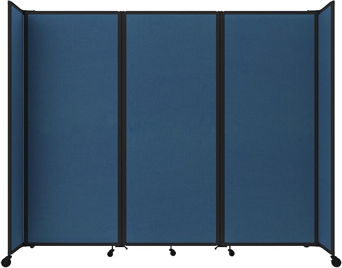 Versare Room Divider 360 Portable Wall Partition | Folding Panels | Large Freestanding Divider | Locking Wheels | Temporary Room Separator