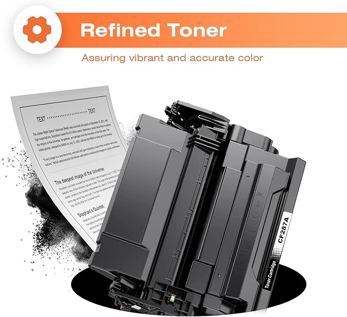 87A CF287A Toner Cartridge Compatible with HP CF287A 87A Toner Cartridge Black for Laserjet Enterprise M506 M506dn M506n M506x M501n M501dn M527f M527dn M527z Printer(2 Pack)